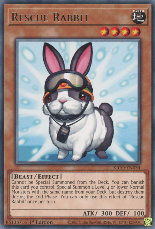 Yugioh Rescue Rabbit / Rare - KICO-EN034 - 1st 