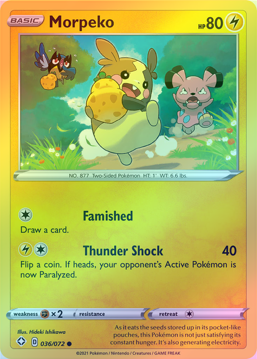 Pokemon Morpeko - 036/072 (Reverse Foil) - Shining Fates