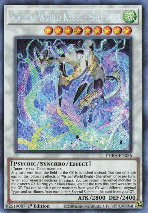 Yugioh Virtual World Kyubi - Shenshen / Secret Rares - PHRA-EN036 - 1st