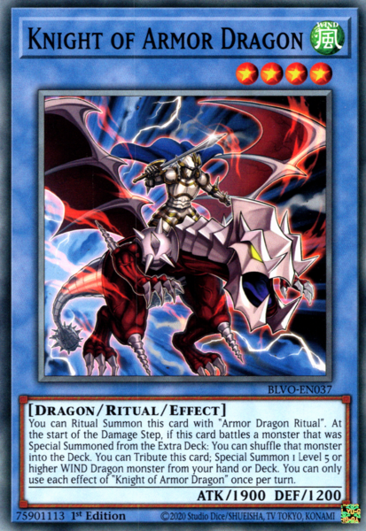 Yugioh Knight of Armor Dragon / Common - BLVO-EN037 - 1st