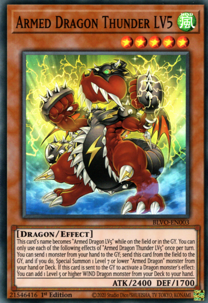 Yugioh Armed Dragon Thunder LV5 / Super - BLVO-EN003 - 1st