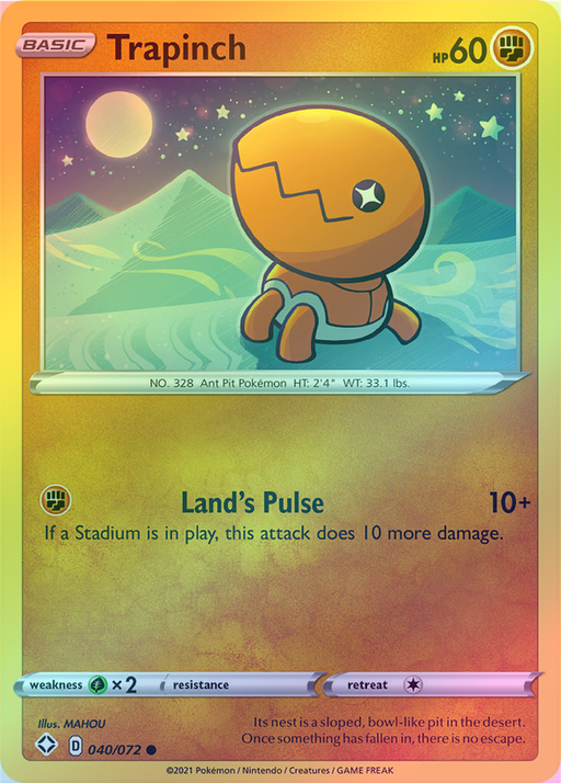 Pokemon Trapinch - 040/072 (Reverse Foil) - Shining Fates