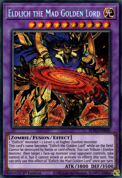 Yugioh Eldlich the Mad Golden Lord / Secret - BLVO-EN040 - 1st