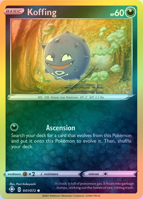 Pokemon Koffing - 041/072 (Reverse Foil) - Shining Fates