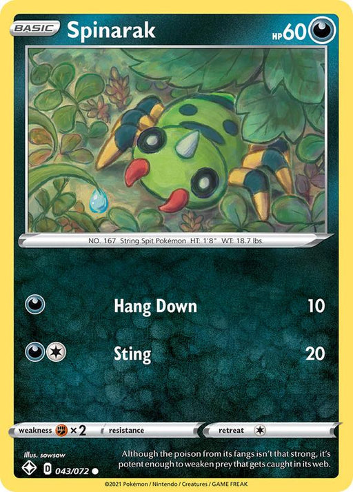 Pokemon Spinarak - 043/072- Shining Fates