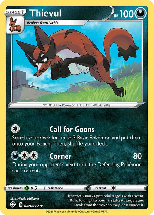 Pokemon Thievul - 048/072 - Shining Fates