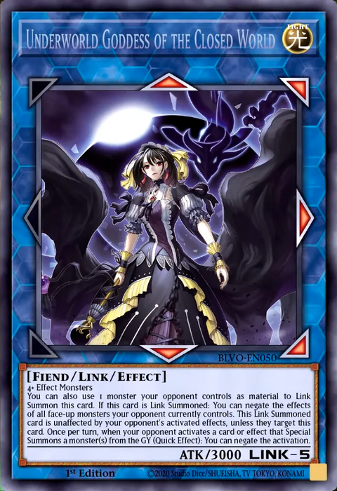 yugioh Underworld Goddess of the Closed World / Secret - BLVO-EN050 - 1st