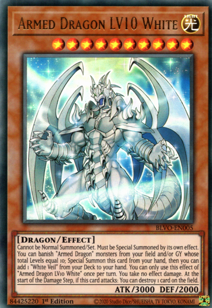 Yugioh Armed Dragon LV10 White / Ultra - BLVO-EN005 - 1st