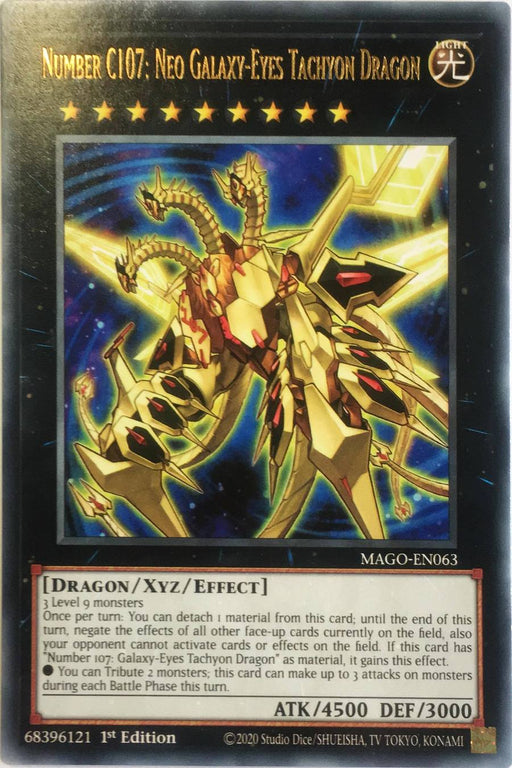 Yugioh Number C107: Neo Galaxy-Eyes Tachyon Dragon / Rare - MAGO-EN063 - 1st