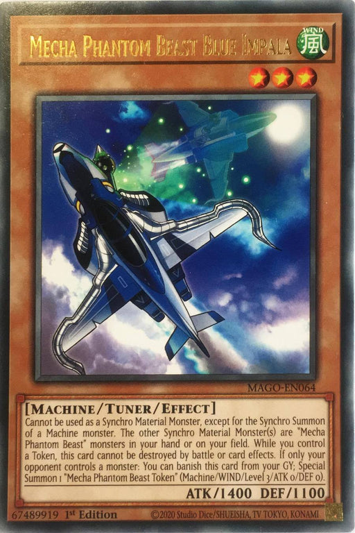 Yugioh Mecha Phantom Beast Blue Impala / Rare - MAGO-EN064 - 1st