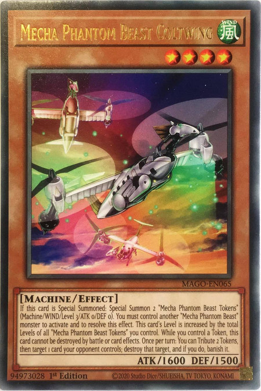 Yugioh Mecha Phantom Beast Coltwing / Rare - MAGO-EN065 - 1st