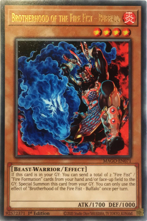 Yugioh Brotherhood of the Fire Fist - Buffalo / Rare - MAGO-EN071 - 1st