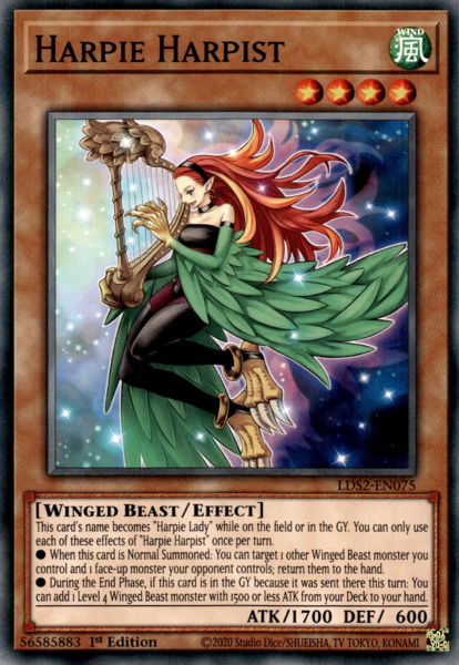 Yugioh Harpie Harpist / Common - LDS2-EN075 - 1st