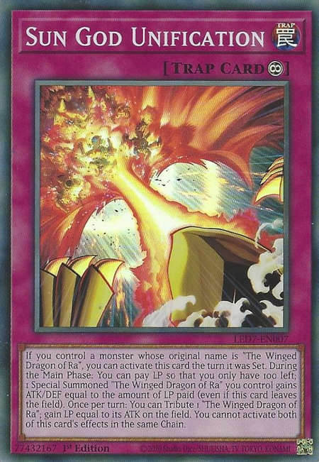 Yugioh Sun God Unification / Super - LED7-EN007 - 1st