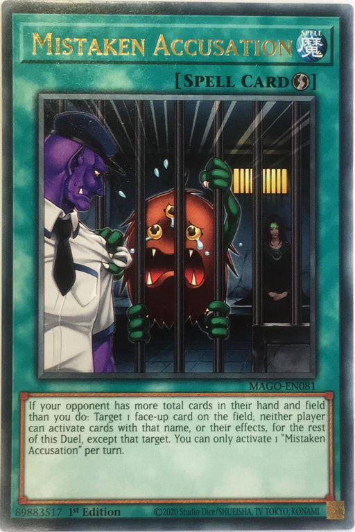 Yugioh Mistaken Accusation / Rare - MAGO-EN081 - 1st