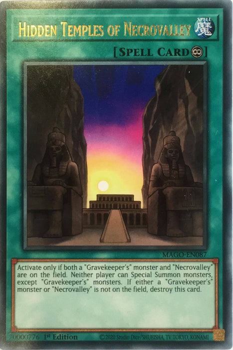 Yugioh Hidden Temples of Necrovalley / Rare - MAGO-EN087 - 1st