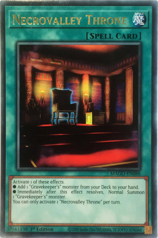 Yugioh Necrovalley Throne / Rare - MAGO-EN088 - 1st