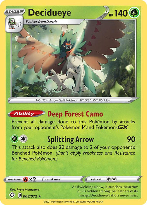 Pokemon Decidueye - 008/072 - Shining Fates