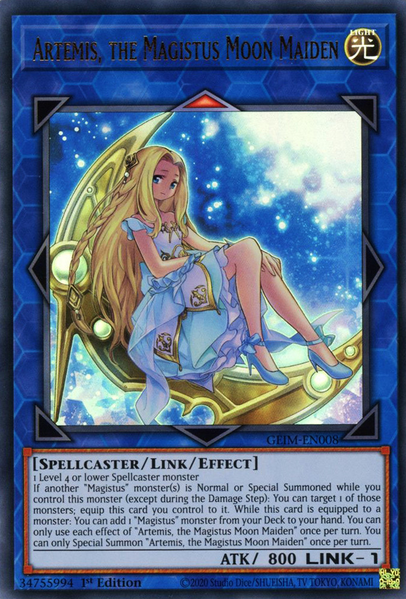 Yugioh Artemis, the Magistus Moon Maiden / Collectors - GEIM-EN008 - 1st
