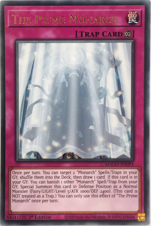 Yugioh The Prime Monarch / Rare - MAGO-EN093 - 1st