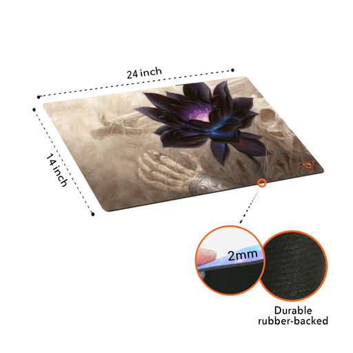 Black Lotus Custom Board Game Playmat/ Mouse Pad - Durable Rubber 14" x 24" for MTG Magic The Gathering