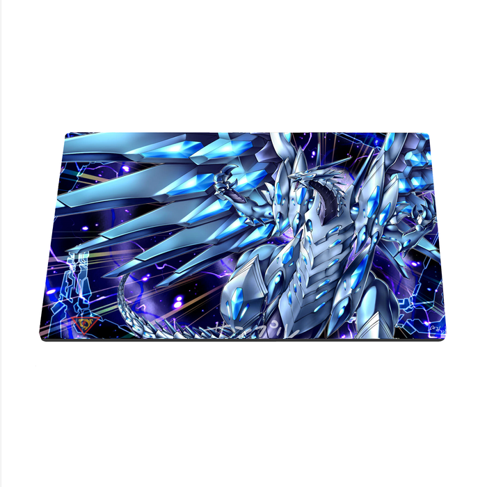 Blue-Eyes Chaos MAX Dragon 02 Custom Playmat/Giant Mouse Pad - Durable Rubber 14" x 24" for Yugioh! TCG