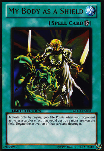 Yugioh! My Body as a Shield / Secret - GLD3-EN041 - LIM