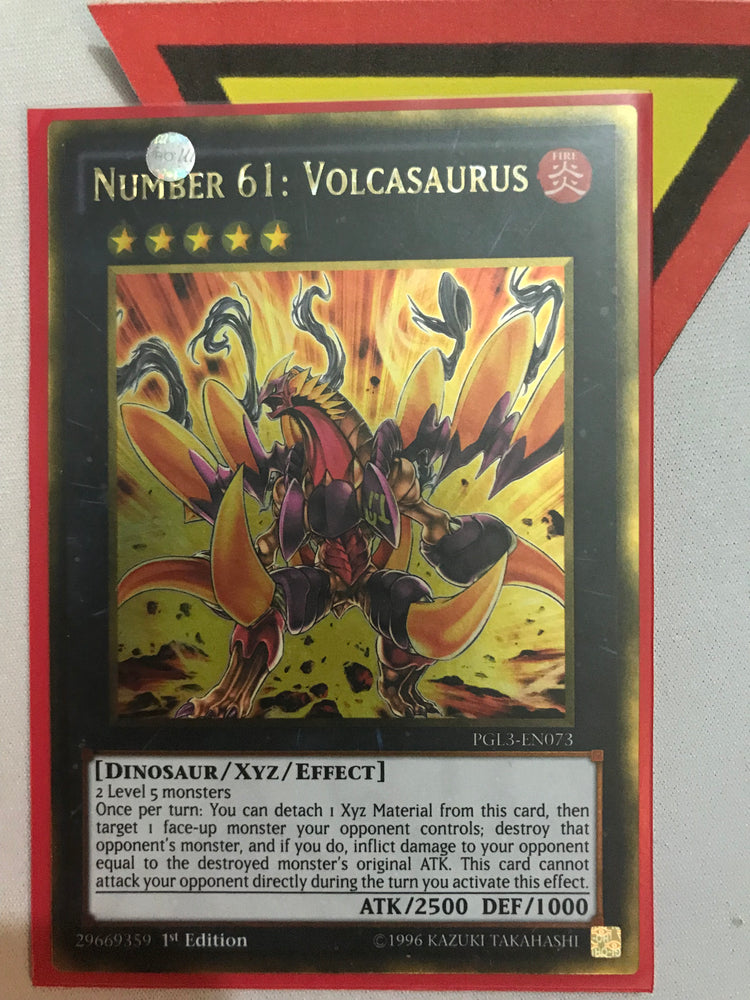 Number 61: Volcasaurus / Gold - PGL3-EN073 - 1st