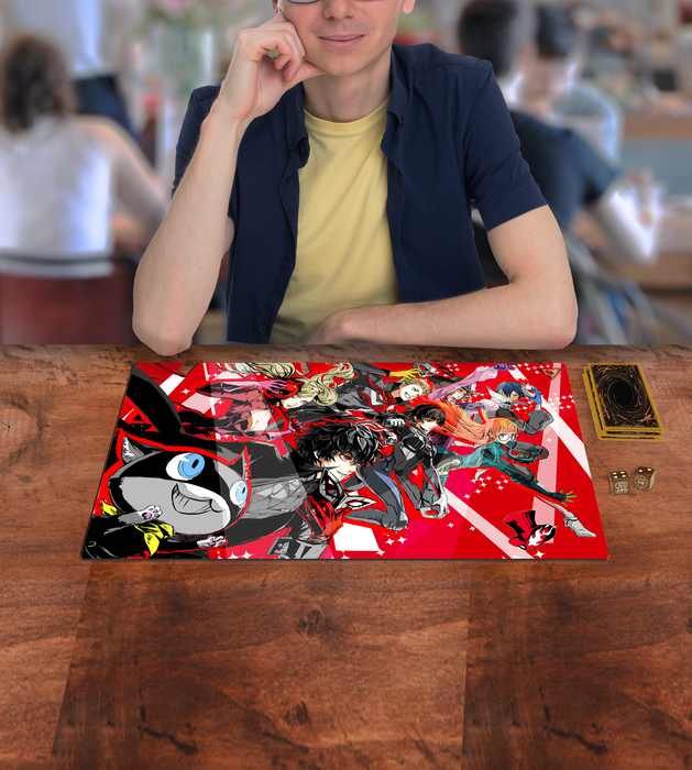 Persona 5 01 Japanese Anime Large Custom Mouse Pad / Playmat - Durable Rubber 14" x 24" for TCG