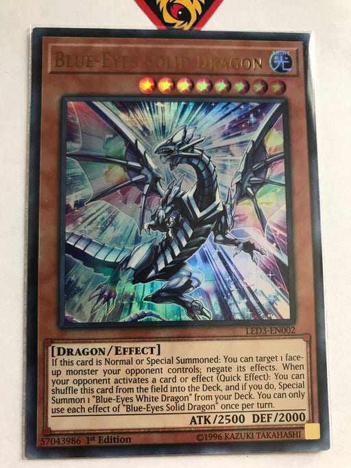 Blue-Eyes Solid Dragon / Ultra - LED3-EN002 - 1st