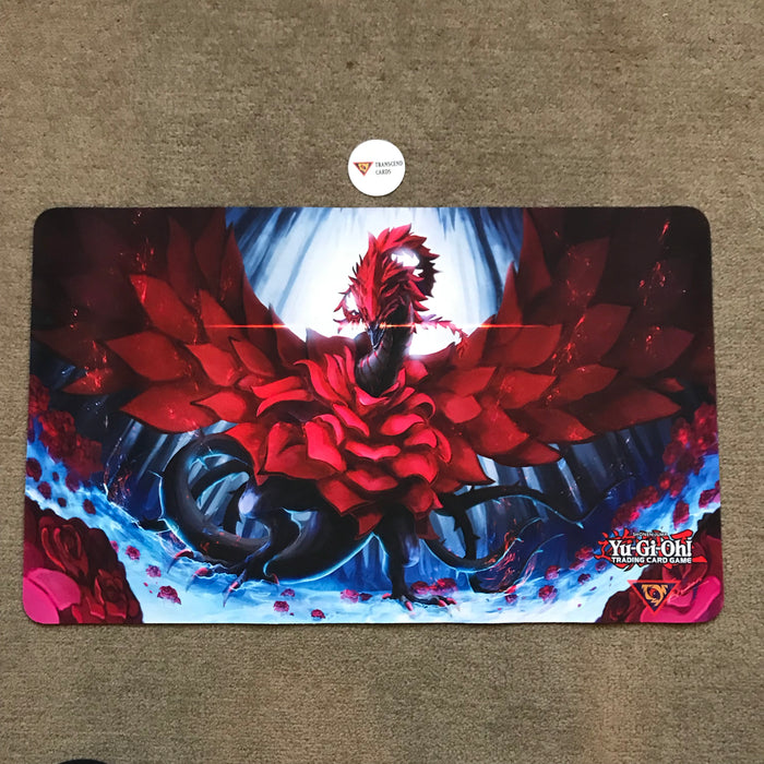 Black Rose Dragon  Custom Playmat/Giant Mouse Pad - Durable Rubber 14" x 24" for Yugioh! TCG