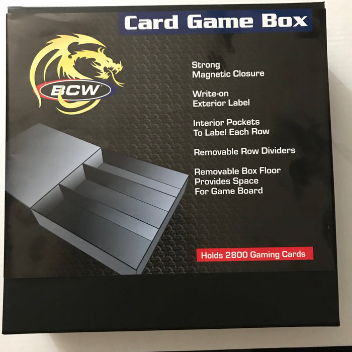 BCW Gaming Card Game Deck Box - 3 Row - Black With White
