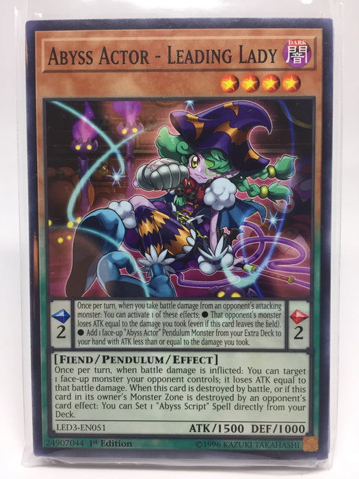 Yugioh! Abyss Actor - Leading Lady / Common - LED3-EN051 - 1st Transcend Cards Yugioh! Abyss Actor - Leading Lady / Common - LED3-EN051 - 1st Transcend Cards