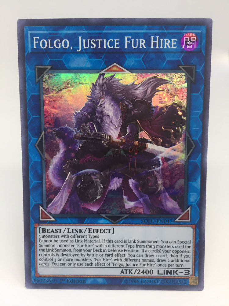 Yugioh! Folgo, Justice Fur Hire / Super Rare - SOFU-EN047 - 1st Transcend Cards Yugioh! Folgo, Justice Fur Hire / Super Rare - SOFU-EN047 - 1st Transcend Cards