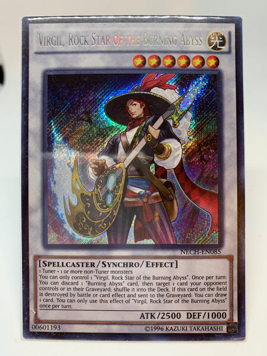 Virgil, Rock Star of the Burning Abyss / Secret - NECH-EN085 Transcend Cards Virgil, Rock Star of the Burning Abyss / Secret - NECH-EN085 Transcend Cards