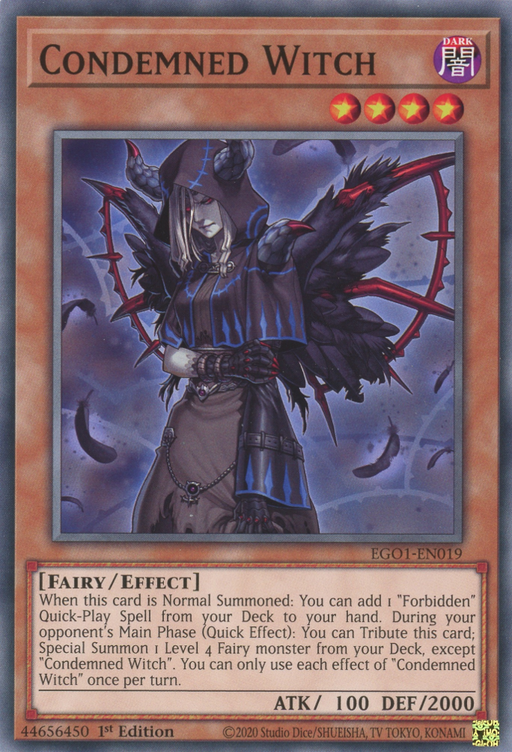 Yugioh Condemned Witch / Common - EGO1-EN019 - 1st 